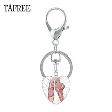 TAFREE2019 nuevo corazón Rosa Ballet llavero de zapatos clave de aleación de anillo de Metal bailarín de Ballet de cristal de Gema llaveros para bolsa de coche clave Hp349 2024 - compra barato