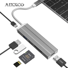 Usb-концентратор AIXXCO с HDMI, адаптер Thunderbolt 3 для MacBook, Samsung Galaxy S9, Huawei Mate 20, P20 Pro, концентратор USB 3,0 Type-C 2024 - купить недорого