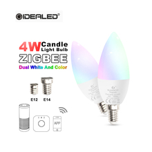 Умная лампа 4 Вт Zigbee rgbw/rgbww/cw Светодиодная свеча с умным управлением приложением AC100-240V E14 wotk с Zigbee Hub и amazon echo plus 2024 - купить недорого