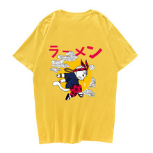 Camiseta masculina de algodão, hip hop, anime, ukiyo cat, harajuku, desenho japonês, streetwear, verão, 2021 2024 - compre barato