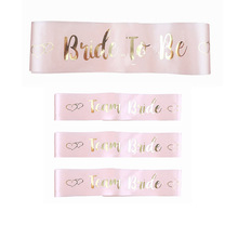 Pink Bride To Be Rose Gold despedida de soltera Sash despedida de soltera fiesta, nupcial, decoraciones de boda hombro equipo artículos para FIESTA DE NOVIA PSC105 2024 - compra barato