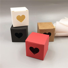 20 шт./лот ручной работы из крафт-бумаги 5x5x5 см кубические сердечки коробки для праздничного торта хранения упаковочные принадлежности для хранения Контейнер коробки 2024 - купить недорого