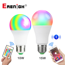 E27 LED Lamp 15W Wifi Bluetooth APP Control RGB Smart Bulb 85-265V E27 10W RGBWW RGBW Light Bulb IR Remote Control Holiday Decor 2024 - buy cheap