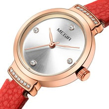 Fashion Women Watches 2019 Small Dial Clock Luxury Rose Gold Women's Bracelet Quartz Wrist Watches New Red Leather Band whatches 2024 - buy cheap