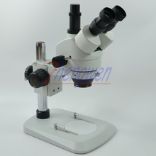 FYSCOPE-microscopio Focal de 7X-90X, Base Trinocular con Zoom estéreo y luz led 144 2024 - compra barato