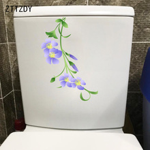 ZTTZDY 14.5*23.8CM Beautiful Plant Flower Vine Toilet Sticker Bathroom Decor Wall Decal T2-0621 2024 - buy cheap