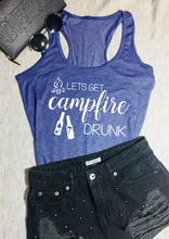 Vest Lets Get Camplire Drunk Summer Sleeveless Tank camping party Drunk lover Graphic Grunge tank tops lady sexy shirt vests 2024 - buy cheap
