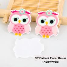 50pcs/lot New Little Pink Owl Flatback Resins Kawaii Flower Owl DIY Crafts Planar Resin for Home Decoration Accessories DL433 2024 - buy cheap