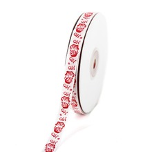 White Color Grosgrain Printed Red Santa Claus Ribbon 3/8" 10 mm Handmade Gift DIY Crafts Tape 2024 - buy cheap