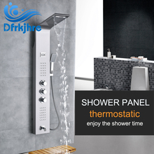 Thermostatic Shower Panel Stainless Steel Bath Tower Shower Column Temperature Digital Body Massage Jets Nozzle W/ Handshower 2024 - buy cheap
