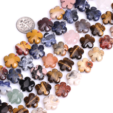 Cuentas de piedra Natural de 15mm para hacer joyas, cuentas de flores de Plumeria rosa, pendientes, joyería artesanal 2024 - compra barato