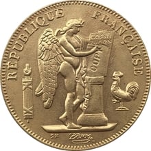 Copia de Francia 50, chapado en oro de 24 K, 1887 2024 - compra barato