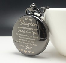 To My Dad I Love You, You'll Always Be My HERO, Birthday Gifts for Dad Personalized Engraved with Your Name Pocket Watch Gift 2024 - buy cheap