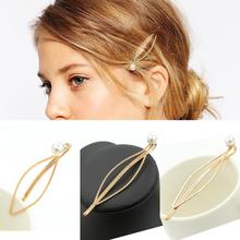 Punk Alloy Leaf Hair Clips Barrette for Women Gold Color Leaf Leaves Pearl Hairclip Hairpin Hair Cuff Clip Hair Accessories 2024 - buy cheap