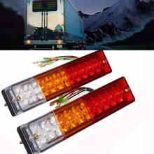 Luz de freio com 20 leds para carro, parada de caminhão, carro, luz traseira, seta de indireta, barco, atv, trailer, lâmpada, 1 par, 12v 2024 - compre barato