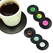 Hot sale 6pieces / Set Spinning Retro Vinyl Disc Drink Coasters 2024 - buy cheap