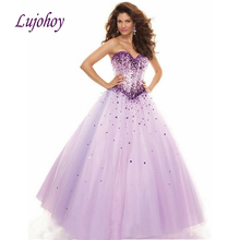 Vestido de quinceañera lila de lujo, cristales de talla grande, para 15 años, 16, para baile de graduación 2024 - compra barato