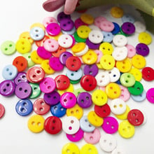 100pcs New 8mm 2 holes Plastic Button / Sewing lots Mix PT12 2024 - buy cheap