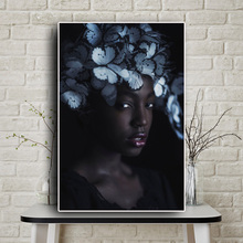 Butterfly Black Girl Nude African Art Oil Painting on Canvas Posters and Prints Scandinavian Wall Art Picture for Living Room 2024 - buy cheap