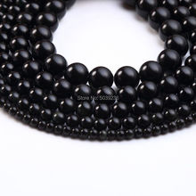 Bulk Wholesale Black Agates Beads Natural Stone Round Loose Beads for Jewelry Making 4/6/8/10/12mm Necklace Bracelet DIY 2024 - buy cheap