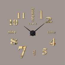 New Fashion Home Decor Wall Clocks 1pc Gold Modern DIY Large Wall Clock 3D Mirror Surface Sticker Home Decor Clocks 35 2024 - buy cheap