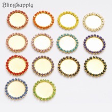 Free shipping 25mm gold rhinestone button cap setting can choose styles 100PCS BTN-5494G 2024 - buy cheap