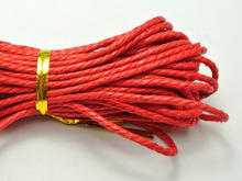 Linha de linha encerada torcida vermelha 2mm 2mm da corda do cabo do algodão de 60 medidores 2024 - compre barato