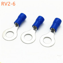 50pcs RV2-6 Blue Ring insulated terminal Cable Wire Connector suit 1.5-2.5mm Electrical Crimp Terminal RV2.5-6 RV 2024 - buy cheap