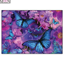 MOONCRESIN DIY Diamond Embroidery Blue Butterfly Flower Painting Cross Stitch Full Square Drill Rhinestone Mosaic Decoration Kit 2024 - buy cheap