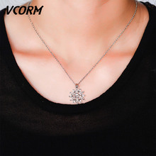 VCORM Fashion Sunflower Crystal Rose Gold Silver Color Long Pendant Necklaces for Women  Charm Cubic Zirconia Necklace Jewelry 2024 - buy cheap