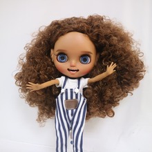 Muñeca 1212 personalizada muñeca desnuda cuerpo articulado muñeca Blyth para niñas pelo marrón piel rizada blakc 2024 - compra barato