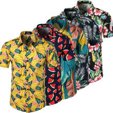 Fashion Hot Sale Men Hawaiian Flower-print Short Sleeve Summer Beach Style Lapel Shirts Holiday Casual Comfortable clothes S-XXL 2024 - buy cheap