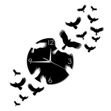 Flying Swallows Decorative Wall Art Haning Clock Watch Flock of Birds Flew Away Minimalist Decor Modern Silent Quartz Wall Clock 2024 - buy cheap