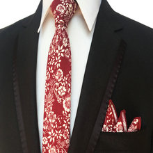 Corbata de flores de Jacquard para hombre, pañuelo cuadrado de bolsillo, Vintage, para fiesta de bodas del novio, 6cm 2024 - compra barato