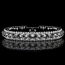 Роскошные черные свадебные браслеты с кристаллами для женщин браслеты и браслеты женские свадебные ювелирные изделия для невесты винтажный браслет для подарка 2024 - купить недорого