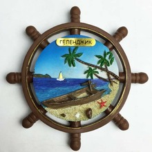 Russia travel souvenir large magnet fridge with special boat rudder beach coconut tree Fridge Magnets 2024 - buy cheap