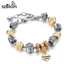 Szelam-pulsera con dijes de cristal de plata para mujer, joyería artesanal, cadena de plata, brazalete para mujer SBR160163, 2019 2024 - compra barato