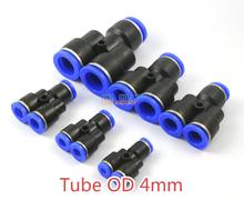 25 Pieces Pneumatic Y Union Tube OD 4mm Air Push In To Connect Fitting One Touch Quick Release Fitting 2024 - buy cheap