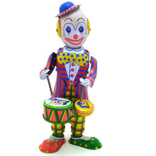 Vintage Retro Clown Drummer Tin toy Classic Clockwork Wind Up Drumming Clown Collection Tin Toy For Adult Kids Collectible Gift 2024 - buy cheap