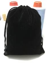 Недорогие бархатные сумки на шнурке, черного цвета, 5 шт., Размер 11*14 см, стандартные маленькие подарочные кармашки для упаковки и хранения ювелирных изделий 2024 - купить недорого