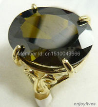 FREE SHIPPING >>>Black Cubic STONE Yellow  Ring Size: 6.7.8.9 2024 - buy cheap
