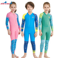 DIVE&SAIL One-piece swimsuits lycra Children Quick-dry Swimwear Suit for Boys Girls Kids Long Sleeve Anti-UV Beachwear 2024 - buy cheap
