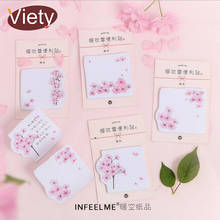 1 x pink sakura memo pad sticky notes paper sticker notepad kawaii stationery pepalaria escolar office school supplies 2024 - buy cheap