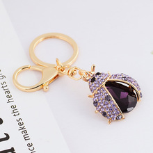 Creative Beetles Key Chain Crystal Insect Chaveiro Keychain Cute Sparkling Key Ring Holder Car Accessories Women Men Kids Gifts 2024 - buy cheap