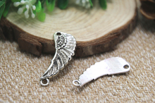 10pcs--Wing charms, Antique Tibetan silver Angels Fairy Wings Feathers Charm Pendants connector 29x10mm 2024 - buy cheap