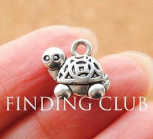 30 pcs   Silver Color Mini Turtle Charm DIY Metal Bracelet Necklace Jewelry Findings A881 2024 - buy cheap