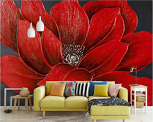 beibehang 3d wallpaper Phalaenopsis tulip red flower three-dimensional relief TV background wall living room bedroom mural 2024 - buy cheap