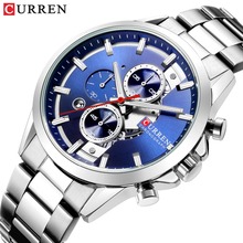 CURREN-reloj analógico de acero inoxidable para hombre, accesorio de pulsera resistente al agua con cronógrafo, complemento masculino deportivo de marca de lujo con diseño moderno y estilo informal, 2019 2024 - compra barato