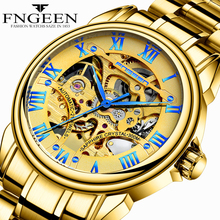 Relógios mecânicos para homens de aço à prova dself água auto vento relógio automático de luxo homem de negócios relógio de ouro masculino esqueleto relógios de pulso 2024 - compre barato