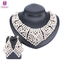 Women Bridal Crystal Jewelry Sets Wedding Engagement Necklace Earrings For Brides Party Costume Decoration Jewellery Sets 2024 - buy cheap